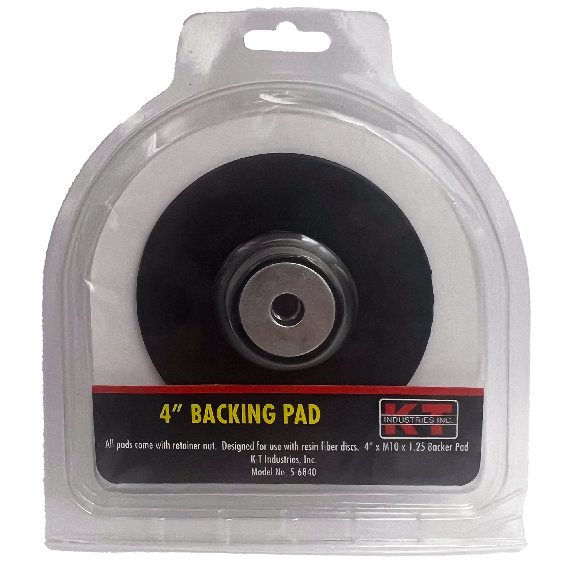 K-T Industries Back Up Pad — 4in. x M10 x 1.25, Resin Fiber Disc Compatible, Model# 5-6840